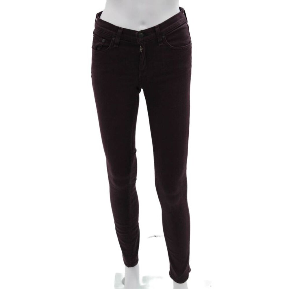 Rag & Bone Jean Womens Purple Skinny Jeans Low Rise Cotton Blend Size 26